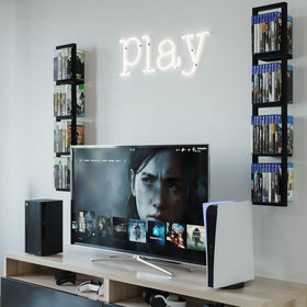 You Have Space Wall Mount 34 Inch Media Storage Rack metal finish complements modern decor while organizing media