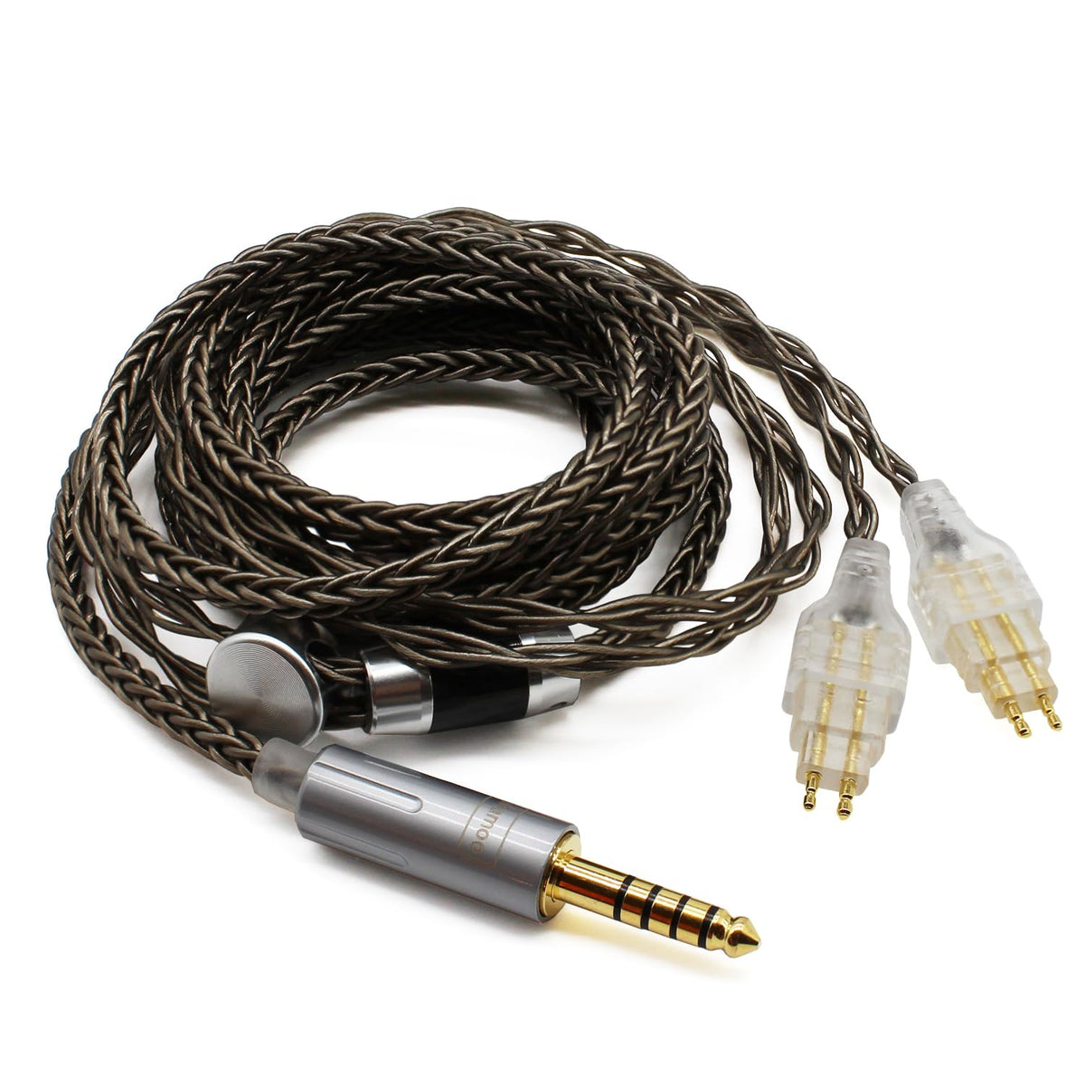 Youkamoo 4.4mm balanced cable connector for secure fit and clear signal with Sennheiser headphones.