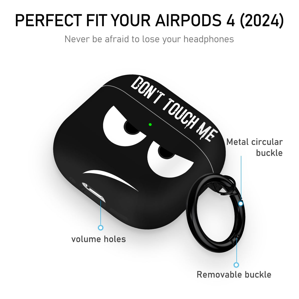 Youtec AirPods 4 case keeps LED indicator accessible while charging.