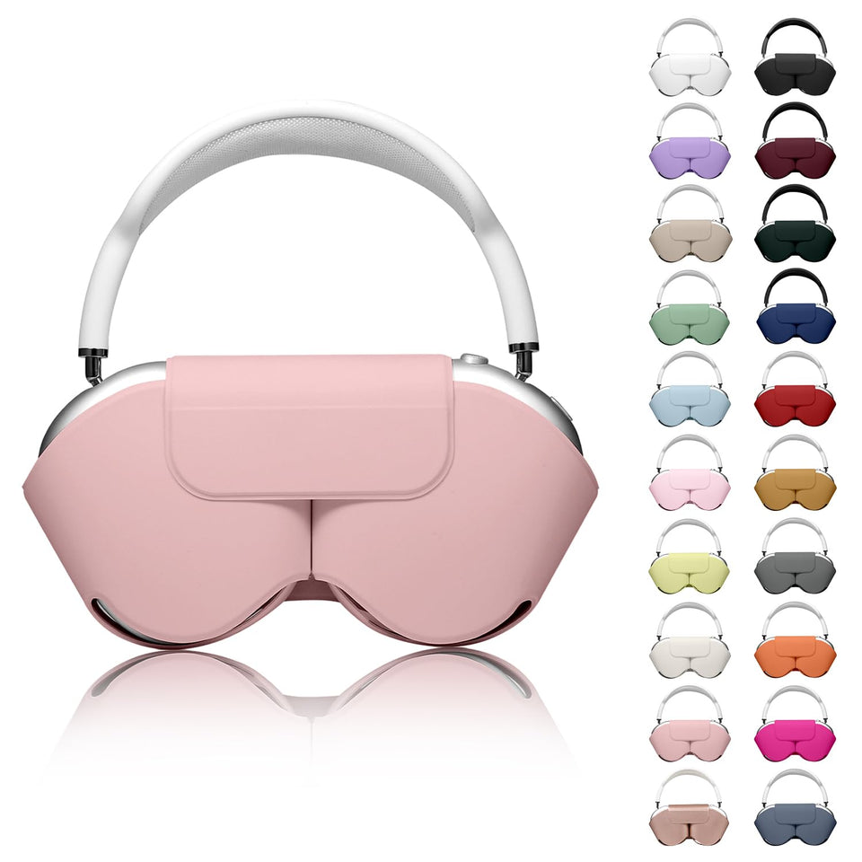 Youtec AirPods Max case in pink, front view, scratch protection and style.