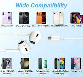 YouthCity USB-C headphones durable TPE cord designed for long-lasting wear.