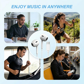 YouthCity USB-C headphones ergonomic in-ear fit ideal for jogging and commuting.