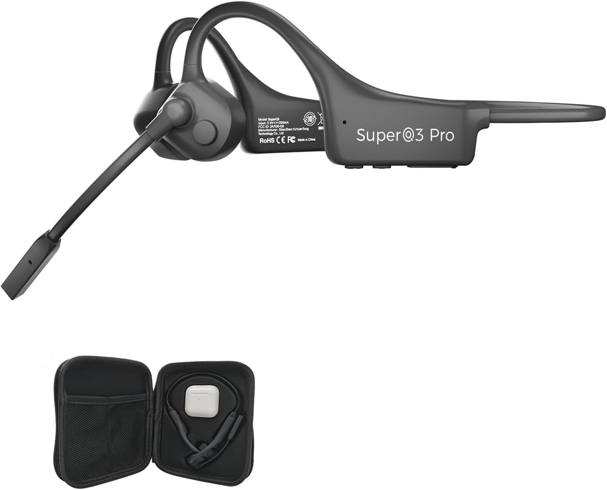 YouthWhisper Open Ear Bone Conduction Headphones highlighting open-ear design for natural sound and surroundings awareness.