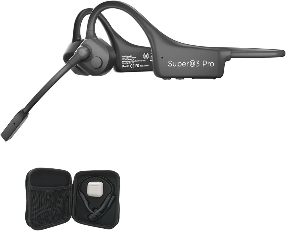 YouthWhisper Open Ear Bone Conduction Headphones highlighting open-ear design for natural sound and surroundings awareness.