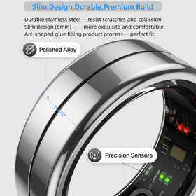 YouthWhisper ring next to coin size comparison showing compact form and unobtrusive fit benefit