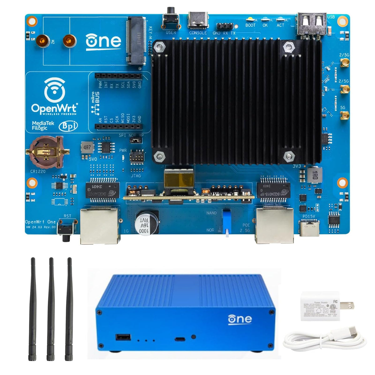 youyeetoo Banana Pi OpenWrt One front view for fast home networking.