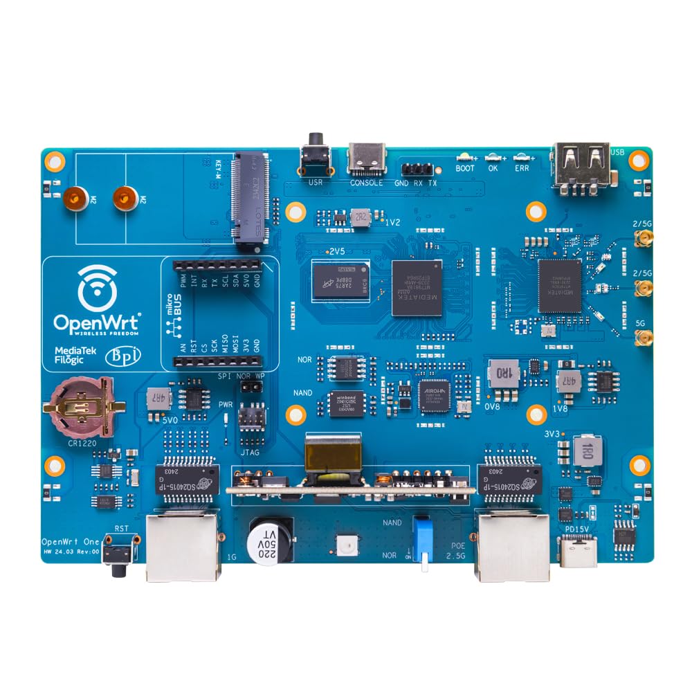 youyeetoo Banana Pi OpenWrt One RTC and PoE support add timekeeping and power options.