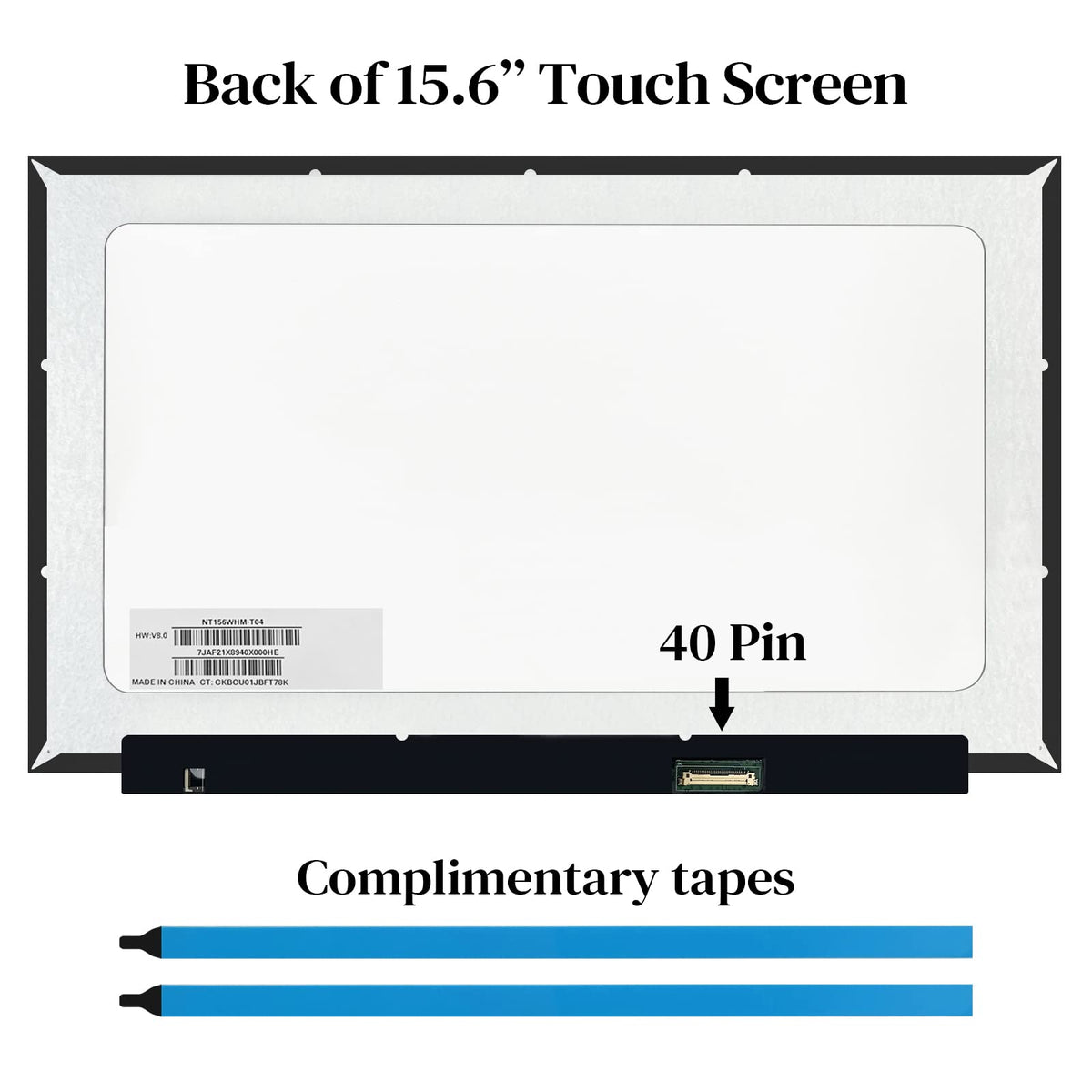 YOUYUANLTD NT156WHM-T04 internal panel view for easy replacement.