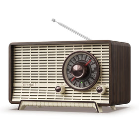 YOWGULF front view wooden radio showing classic design and clear controls for improved usability