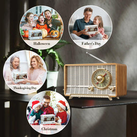 YOWGULF radio in a living room setting adding vintage charm and music