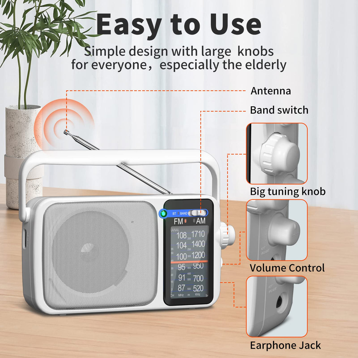 YOWGULF handheld radio in a hand to show compact portable size and easy carry