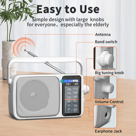 YOWGULF handheld radio in a hand to show compact portable size and easy carry