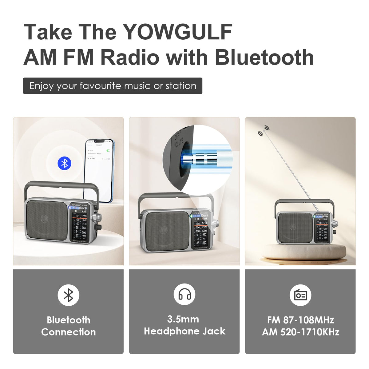 YOWGULF side with telescopic antenna extended for improved reception
