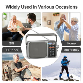 YOWGULF radio held in hand to show compact size and portable convenience