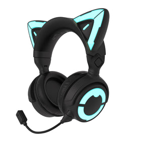 YOWU Cat Ear Headphones 4GS design with ACG aesthetics and RGB lighting for style.