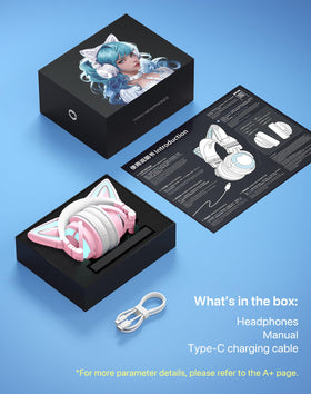 YOWU Cat Ear Headphones Bluetooth option enables wireless play