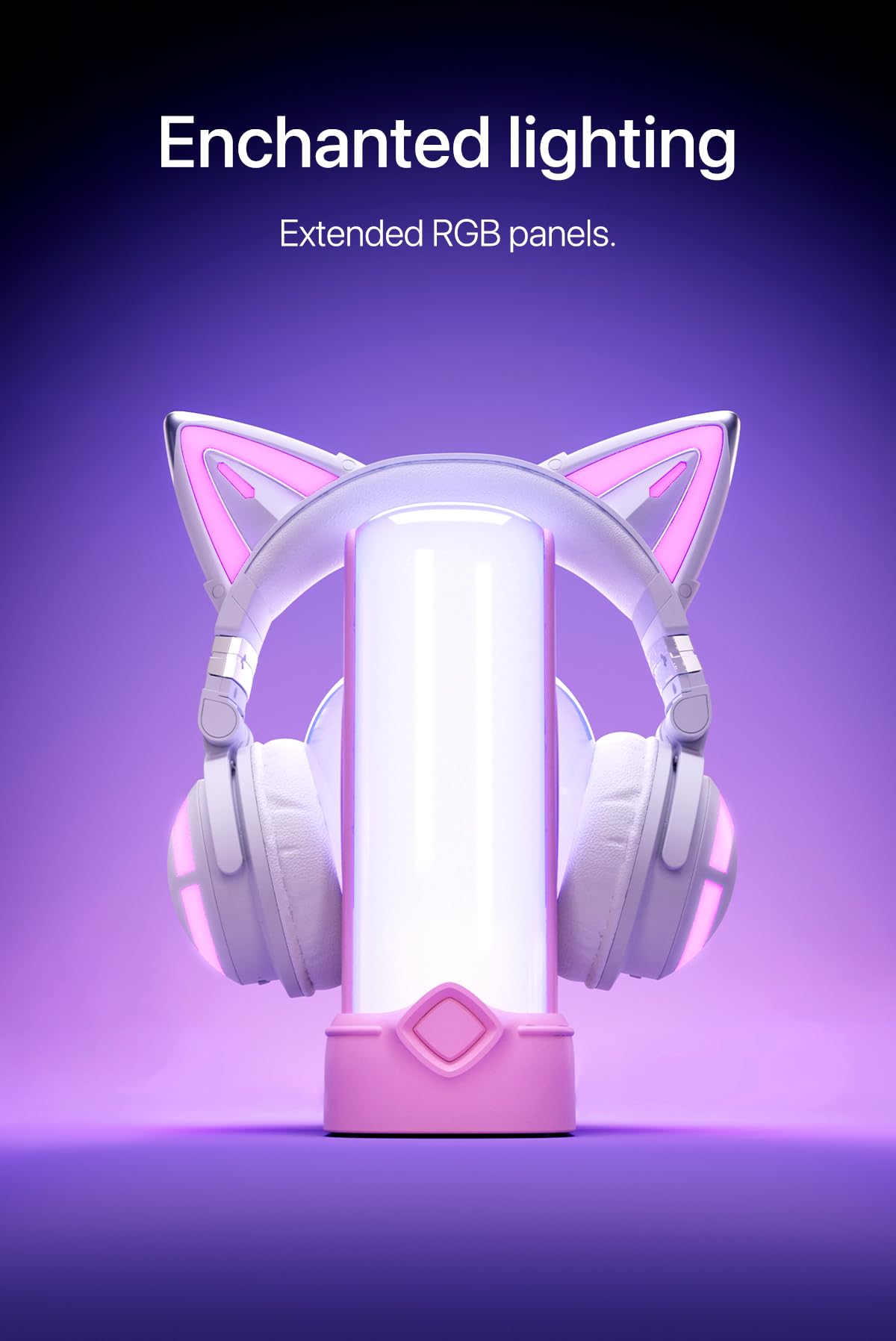 YOWU cat ear headphones built-in microphone for clear in-game chats.