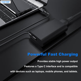 YOXYDIF 45W USB-C charger close-up portable design ideal for travel.