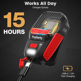 yoygerty built-in flashlight illuminating a path for safer night use
