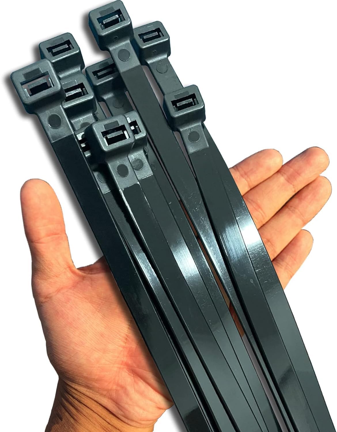 yoyoellafa 12-inch black zip tie close-up for outdoor heavy-duty applications