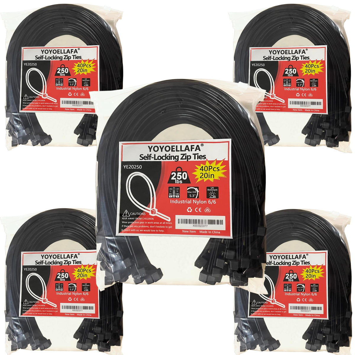 yoyoellafa large zip ties demonstrate 20 inch length for heavy-duty outdoor tasks