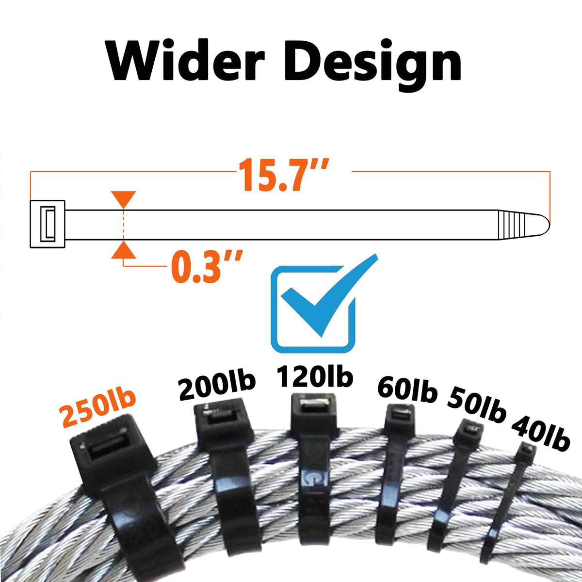 Yoyoellafa self-locking reusable zip tie with pin release option.