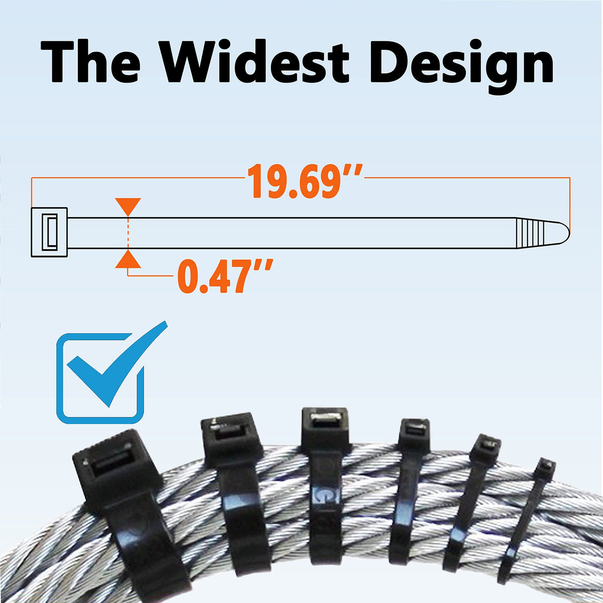 yoyoellafa wide 12mm nylon zip tie shown for sturdy installations