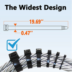 yoyoellafa wide 12mm nylon zip tie shown for sturdy installations