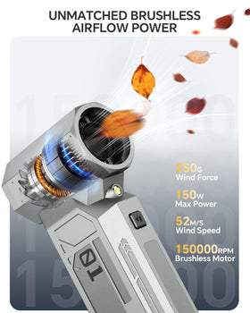 yoyoto top angle with attached nozzle highlighting focused airflow for vents