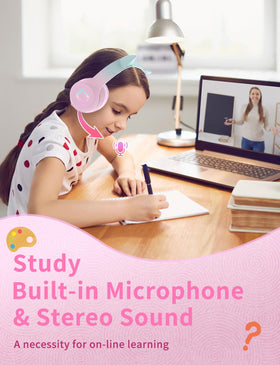 YOYOTUNE built-in microphone on kids headphones for learning and calls
