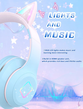 YOYOTUNE cat ear LED close-up showing lighted playful design benefit