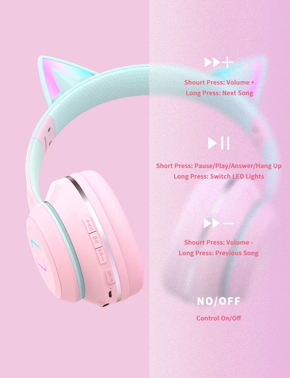 YOYOTUNE foldable kids headphones designed for travel and school