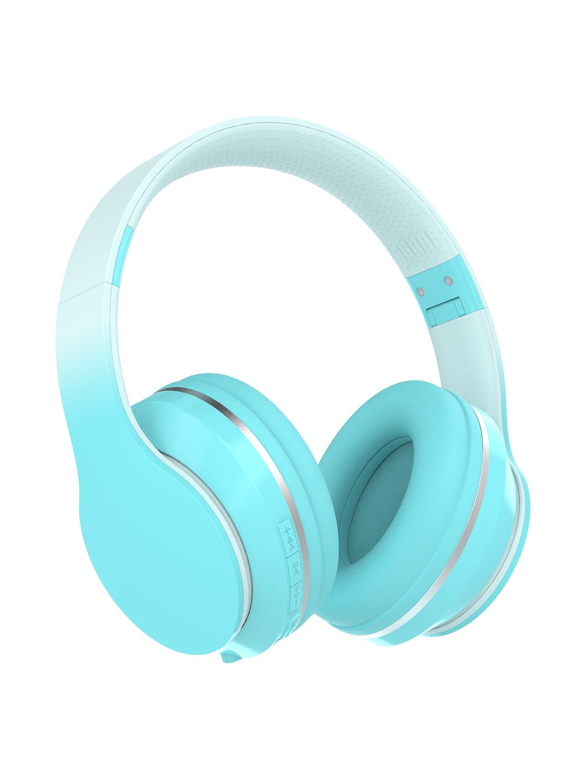 YOYOTUNE front view of green headphones showing design and portability for kids