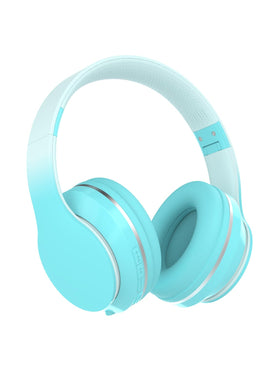 YOYOTUNE front view of green headphones showing design and portability for kids