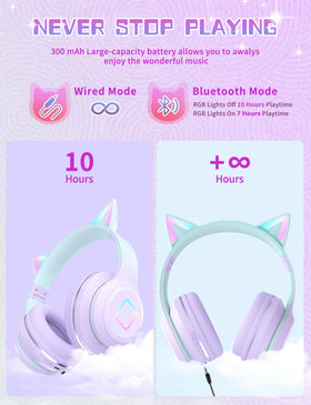 YOYOTUNE child wearing headphones with tablet showing safe learning