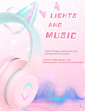 YOYOTUNE kids wireless headphones with Bluetooth 5.1 for online classes