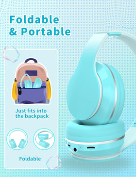 YOYOTUNE headphones next to smartphone showing scale and adult-friendly sizing