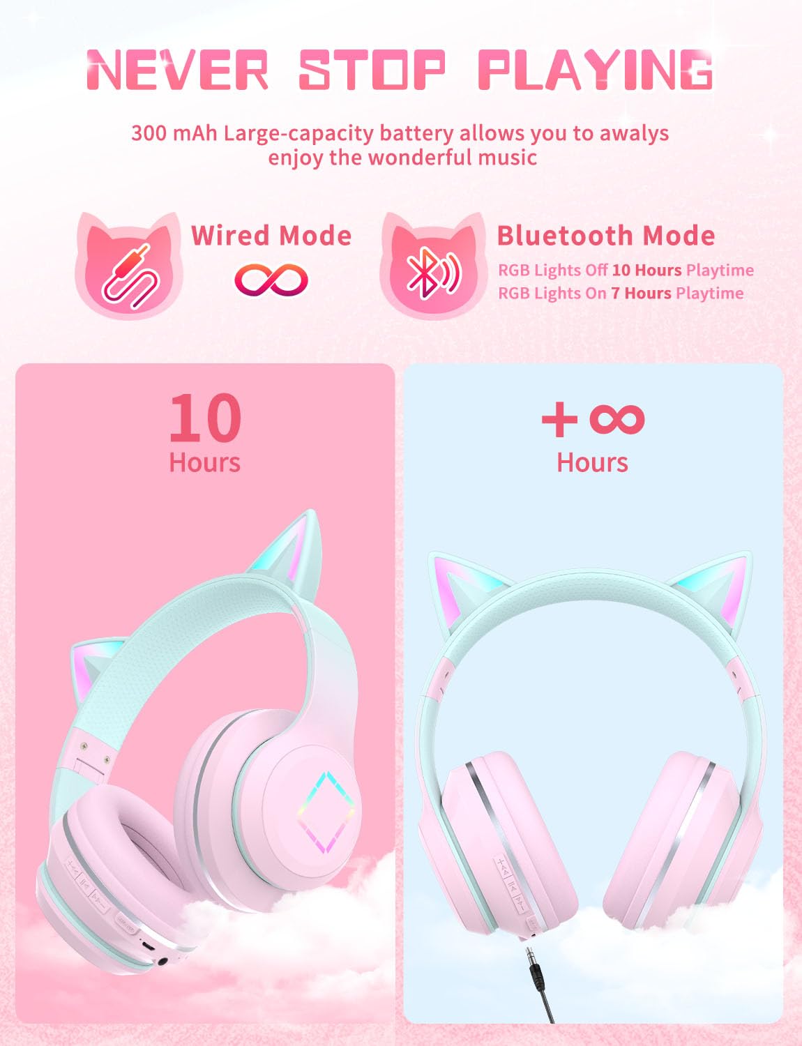 YOYOTUNE TF card slot for MP3 playback on kids headphones