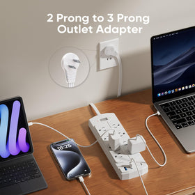 Yozisital power strip with eight outlets and four USB ports for multi-device charging