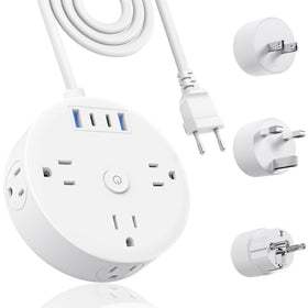 Yozisital European travel adapter with six outlets for versatile charging.