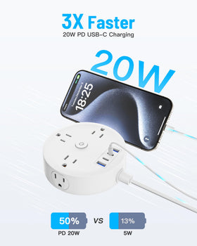 Yozisital rotating plug angled to wall, offers flexible placement