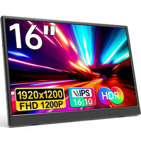 YPI 16-inch portable monitor on a desk delivers extra screen space for work.