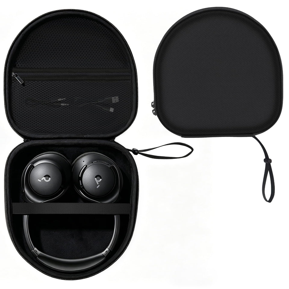 YPW EVA case for Soundcore Q20i Q30 with snug fit and accessory mesh.