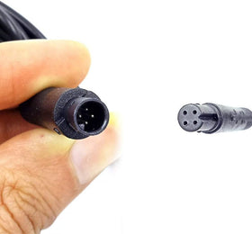 YQMAJIM backup camera angle-assembly demonstrating flexible cable routing behind the mirror.