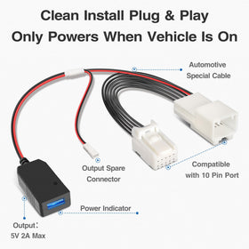 YQMAJIM dashcam power adapter buck module included for reliable power