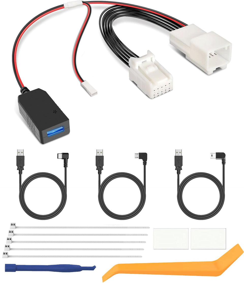 YQMAJIM dashcam power adapter front view shows a clean install