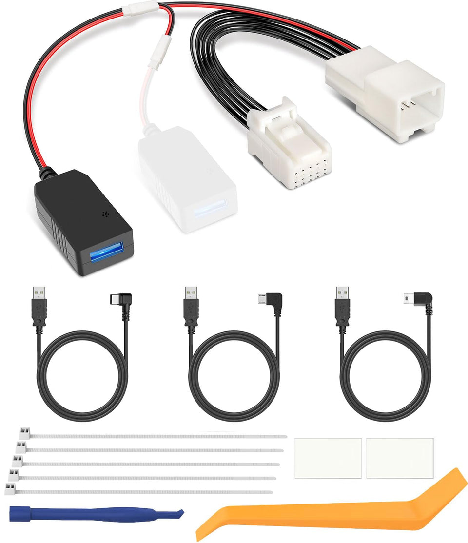 YQMAJIM dashcam power adapter ready for clean, plug-and-play installation.