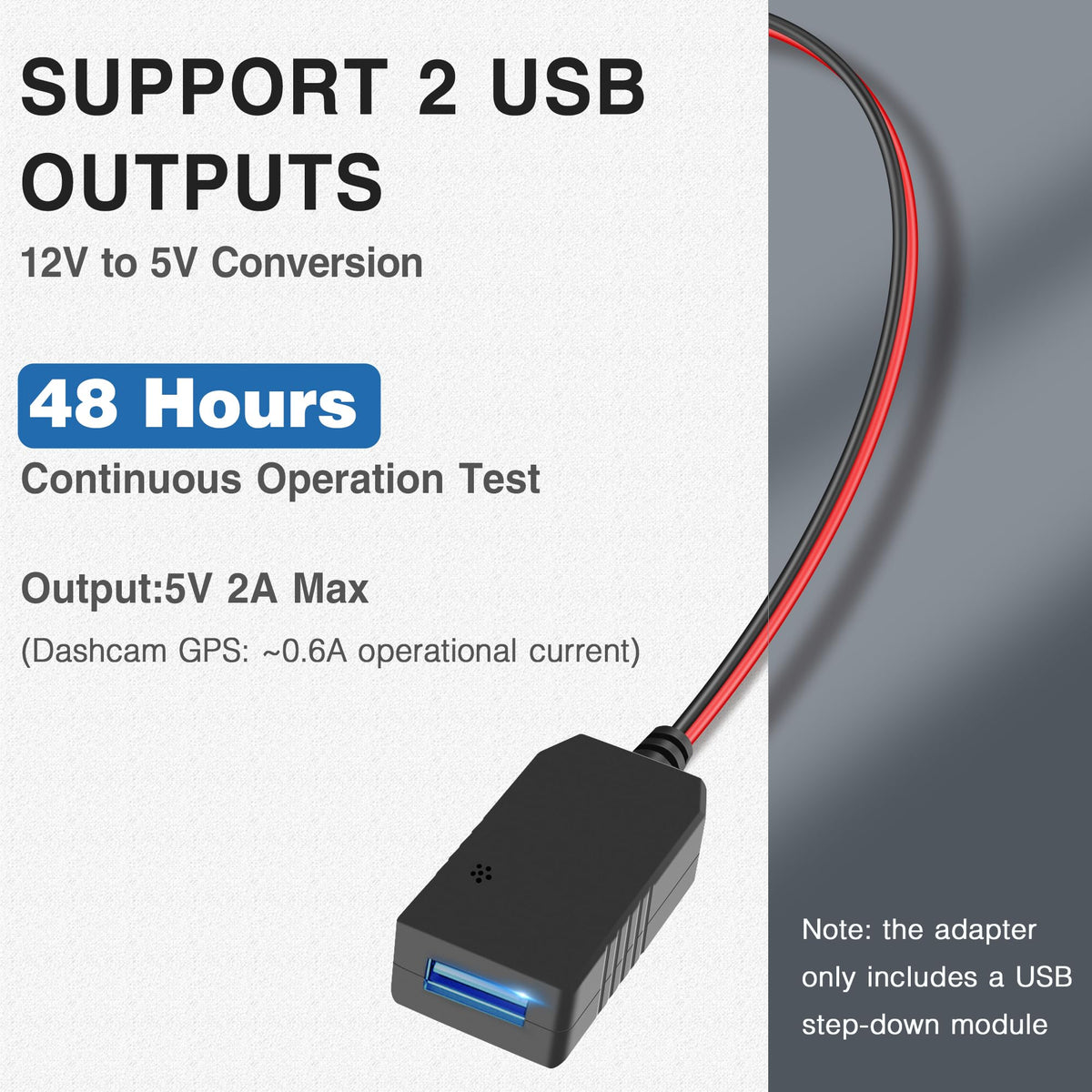 YQMAJIM dashcam power adapter triple-cable kit for easy setup