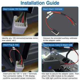 YQMAJIM hardwire installed behind rearview mirror for hidden wires