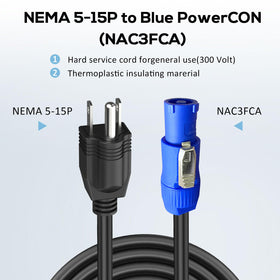 YQMRCZRF blue PowerCon 3-pin input connector enables secure twist-lock connection